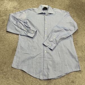 Ferrell Reed Dobbs Cloth Dress Shirt Men 15.5 33 Blue Pinstriped Cotton Work USA